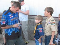 Boy Scout visit to monster truck shop. (Martial Law)